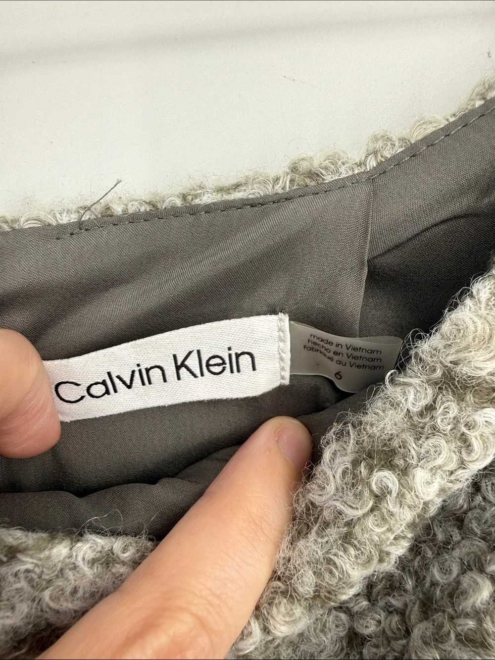Calvin Klein Bouclé Gray Women's Skirt size 6